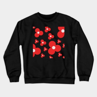 red minimalist pop art flower pattern Crewneck Sweatshirt